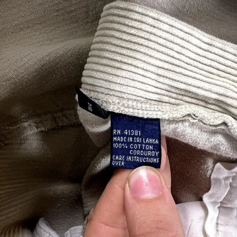 Vintage Y2K Polo Ralph Lauren Corduroy Tan/Green Color Mens Size (38x30) Preppy